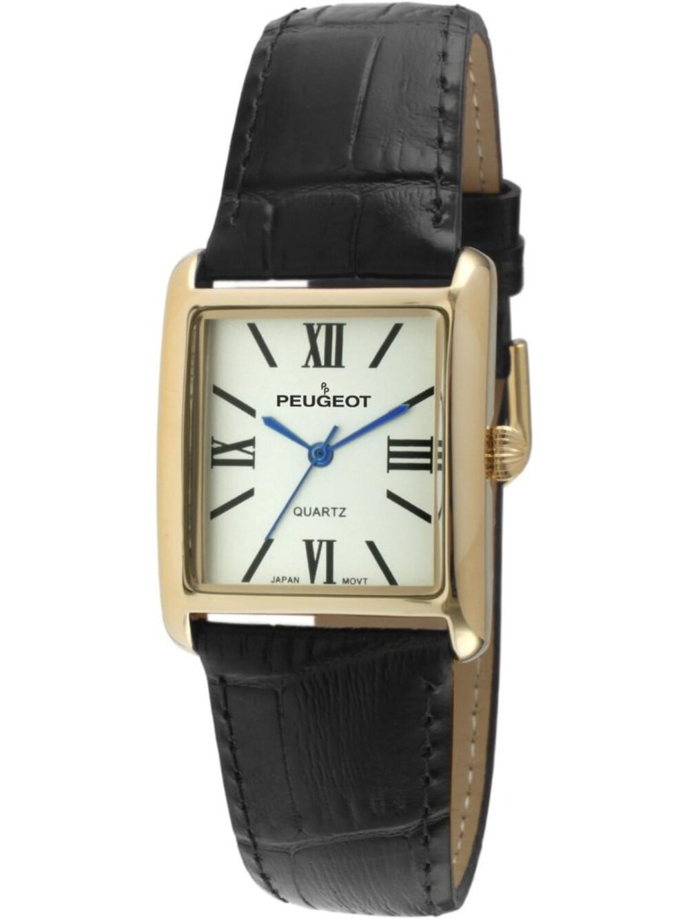 Women's Black Leather Strap Roman Numerals Dial Classic Dress Wrist Watches